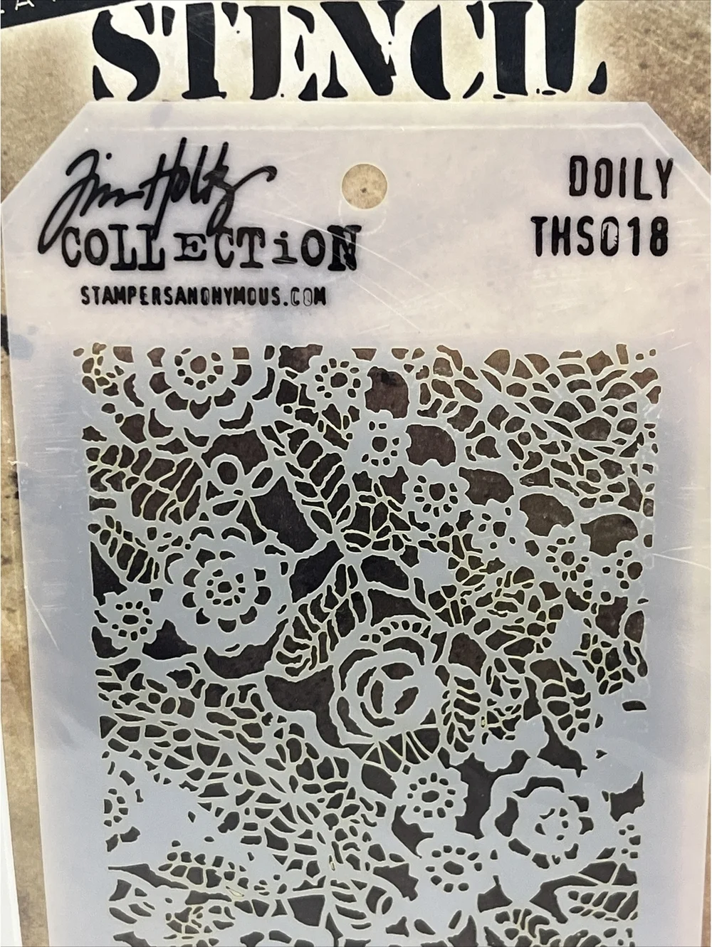 Tim Holtz Layered Stencil 4.125 Inch X 8.5 Inch-Doily Flowers Lace THS018